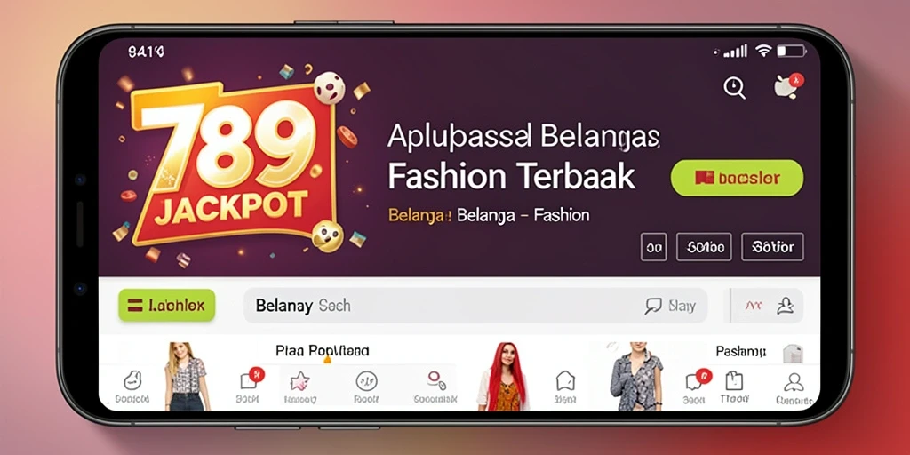 Screenshot aplikasi 789JACKPOT menampilkan antarmuka belanja fashion yang menarik.