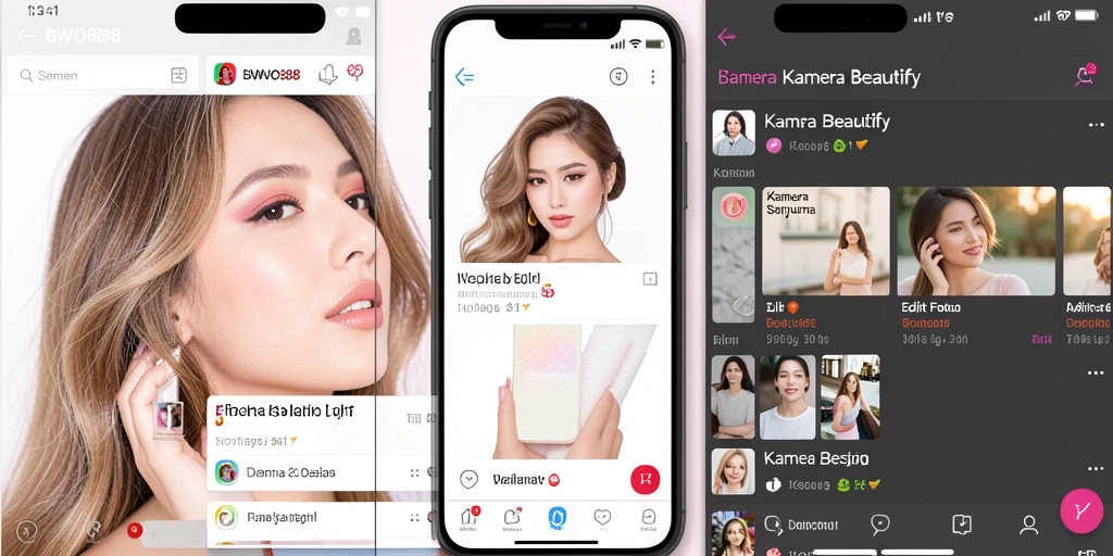 Antarmuka BWO888 yang intuitif dengan berbagai fitur untuk edit foto.