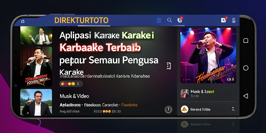 Tampilan antarmuka aplikasi karaoke DIREKTURTOTO yang intuitif dan menarik.