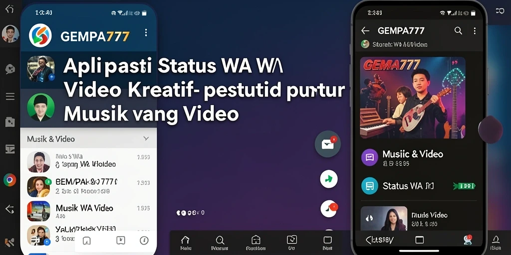 Antarmuka pengguna GEMPA777 yang menarik untuk status video.