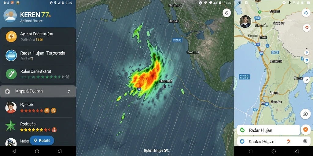 Tampilan antarmuka KEREN77 dengan radar hujan yang jelas dan akurat.