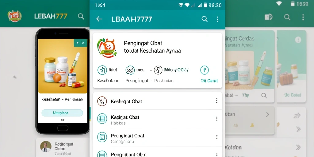 Tangkap layar utama LEBAH777 menunjukkan antarmuka pengingat obat yang informatif.