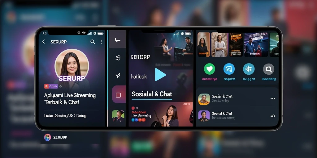 Antarmuka aplikasi SERURP saat live streaming yang interaktif dan menarik.