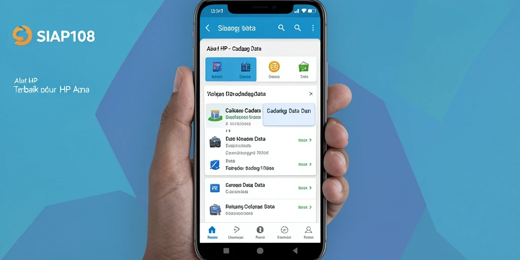 Antarmuka aplikasi SIAP108 untuk cadangan data yang intuitif