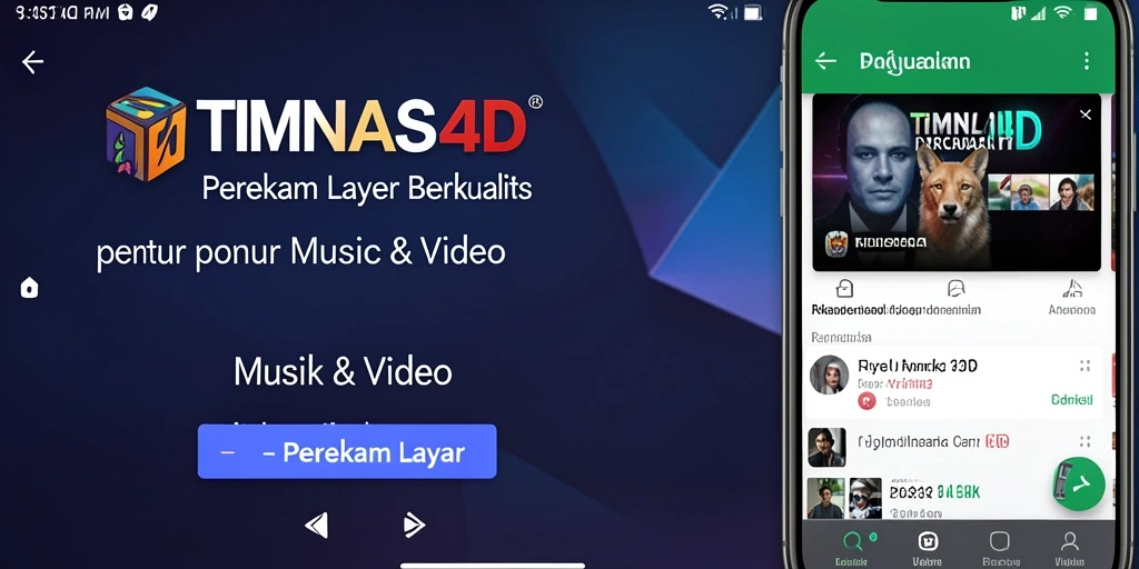 Antarmuka aplikasi TIMNAS4D yang intuitif untuk merekam layar dengan mudah.